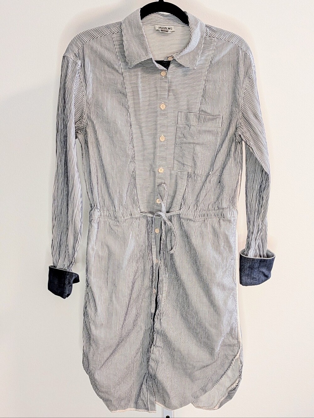 Jason Wu Stripe Seersucker Shirtdress - Picture 3 of 7